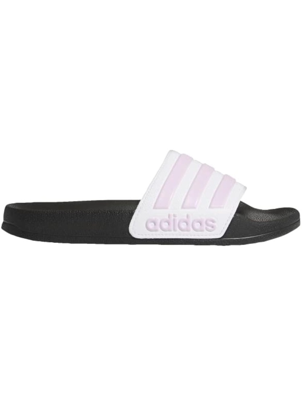 Adidas Adilette Shower Slides - CREAM WHITE / LILAC 3-Stripes ✨-NWB - Picture 6 of 11